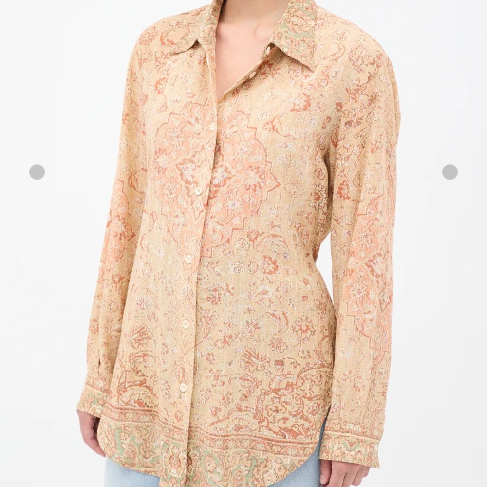 Acne Studios Pink Paisley Button Down Shirt
